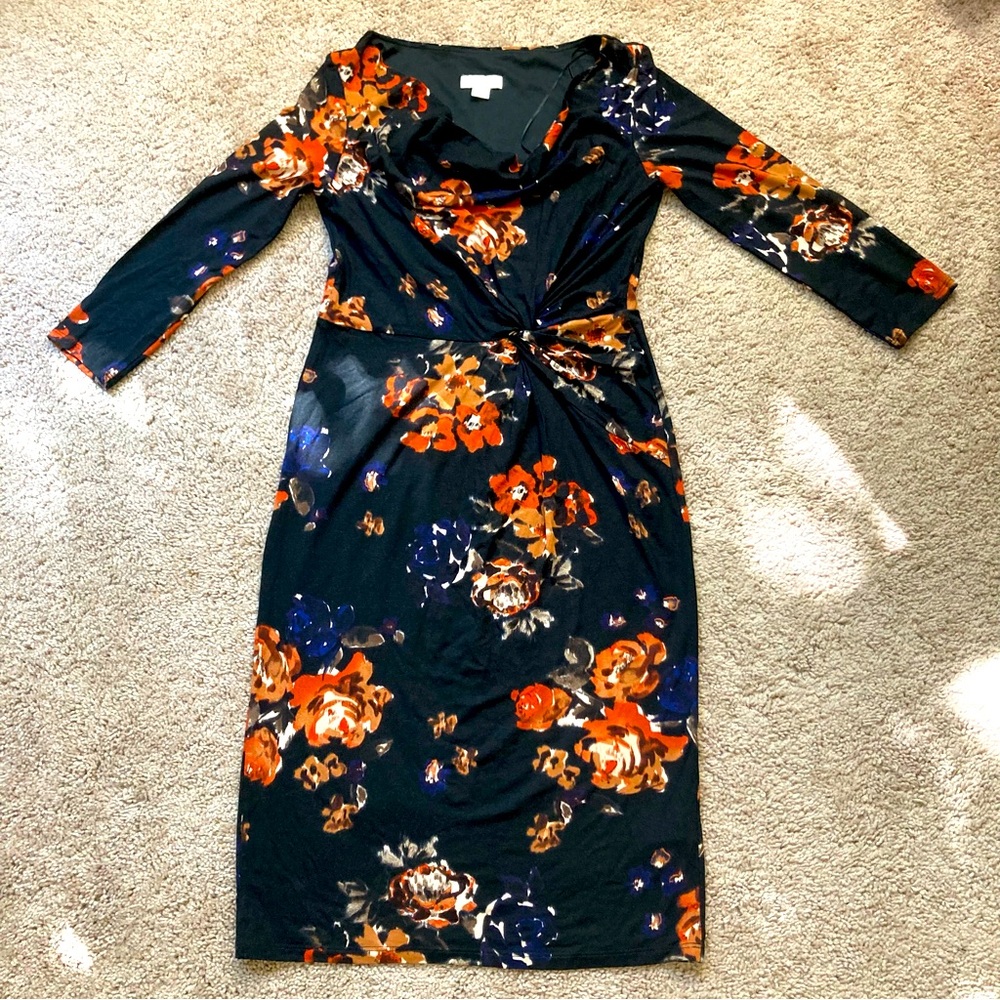 MONSOON WOMEN’S DRESS Size US 6/UK 10 Color Black Floral Stretchy Pullover